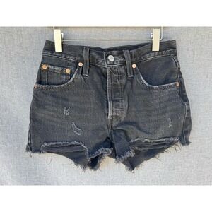 Levi's 501 Premium Denim Jean Shorts Women's Size 24 Faded Black